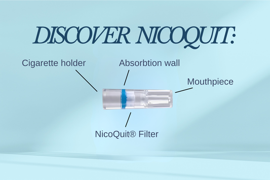 NicoQuit® Filter – In 2 bis 4 Wochen stressfrei aufhören | Filtert Teer und Nikotin | 60 Stück